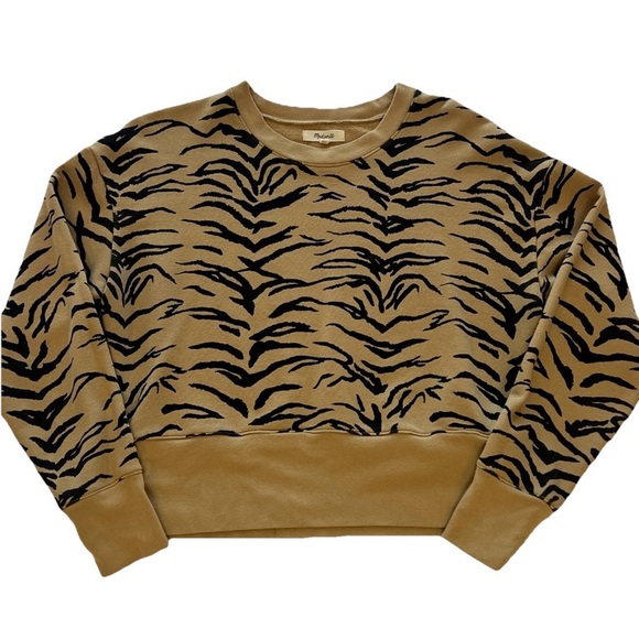 Madewell Sweaters - Madewell Gold and Black Women’s Tiger Print Crewneck Sweater